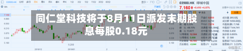 同仁堂科技将于8月11日派发末期股息每股0.18元-第1张图片
