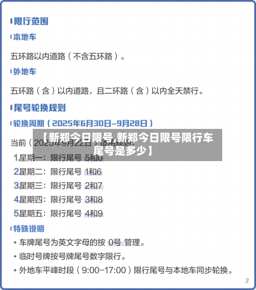 【新郑今日限号,新郑今日限号限行车尾号是多少】-第1张图片