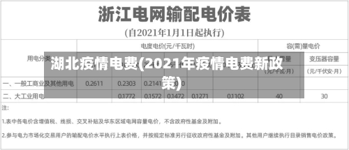 湖北疫情电费(2021年疫情电费新政策)