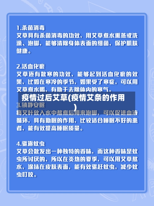 疫情过后艾草(疫情艾条的作用)-第2张图片
