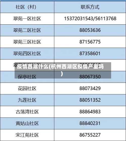 疫情西湖什么(杭州西湖区疫情严重吗)-第2张图片