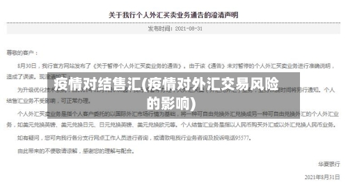 疫情对结售汇(疫情对外汇交易风险的影响)-第2张图片