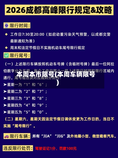 本周本市限号(本周车辆限号)-第2张图片