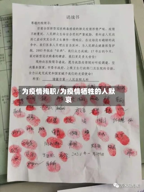 为疫情殉职/为疫情牺牲的人默哀